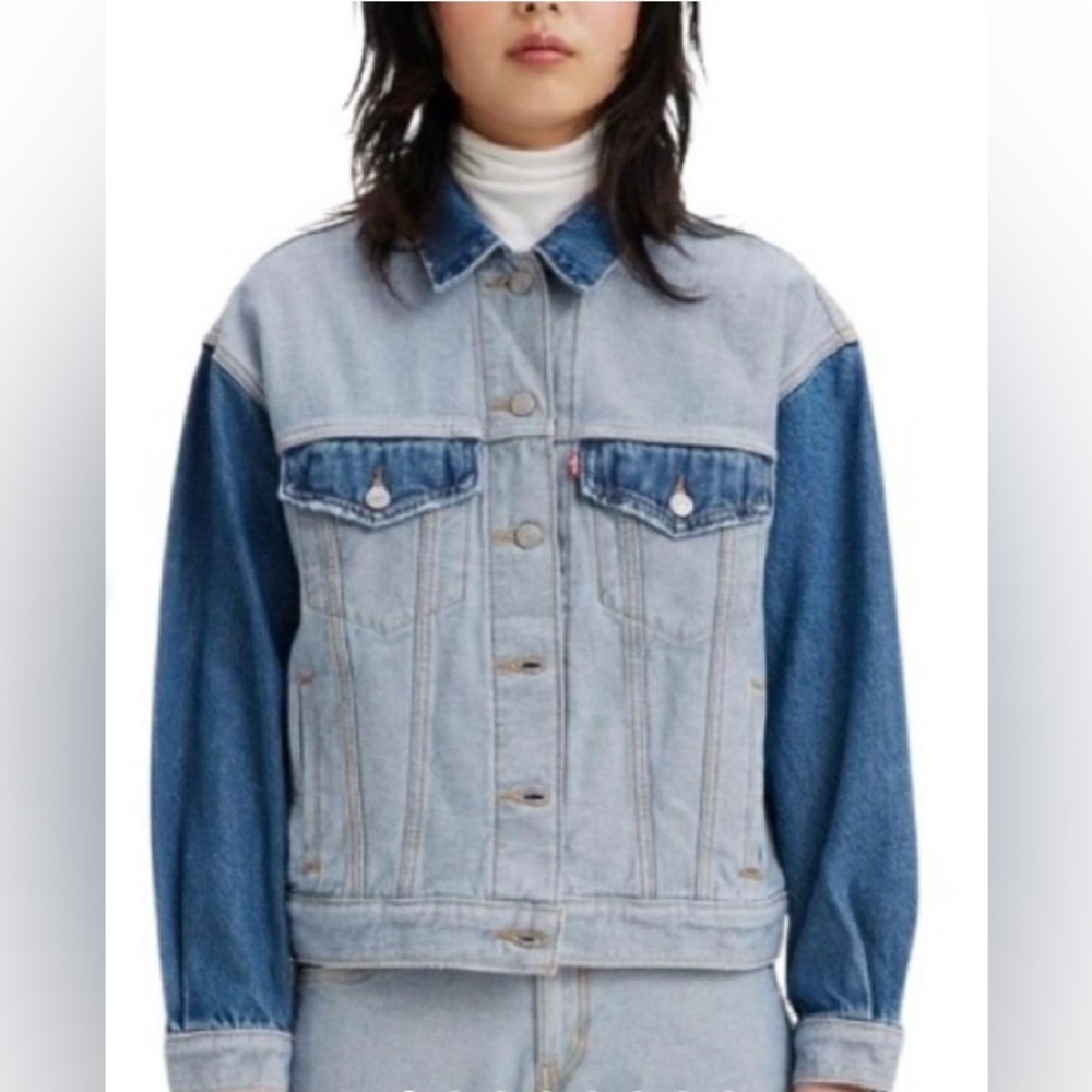 Levi’s Denim Jacket XL Two Tone Blue Jacket 90s Trucker Style Cotton